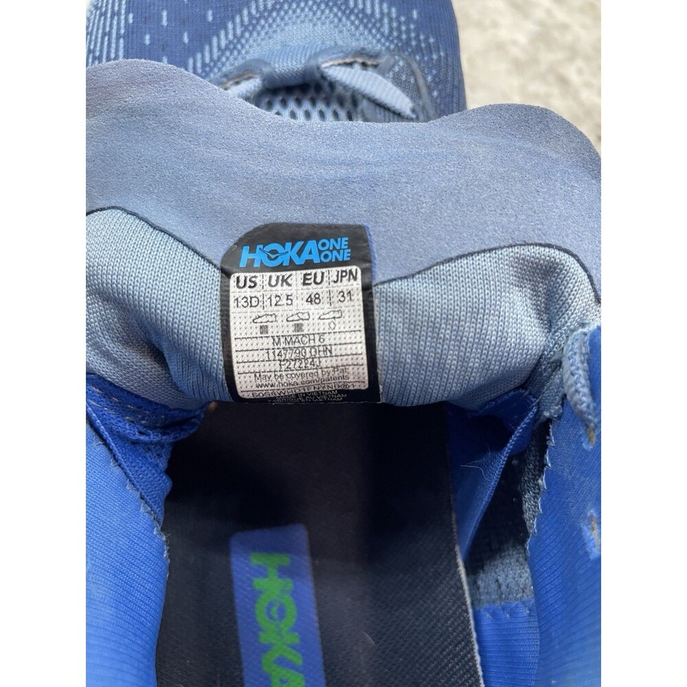 Hoka One One Mens Mach 6 1147790 DHN Blue Running Shoes Sneakers Size 13D - Picture 9 of 10